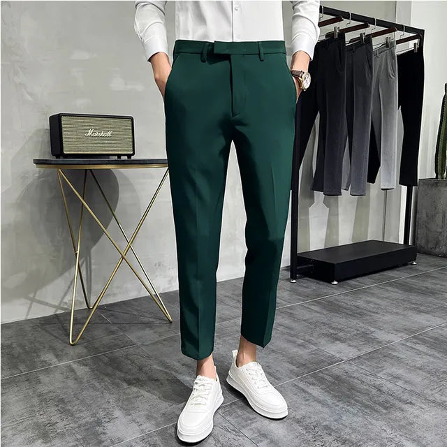 2022 Summer Fashion Mens Dark Green Suit Pants