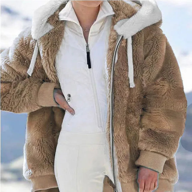 Plush Wooded Jackets For Women